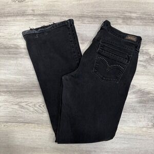 Levis 515 Boot Cut Jeans Black Wash‎ Denim Embellished Pockets Womens Size 6